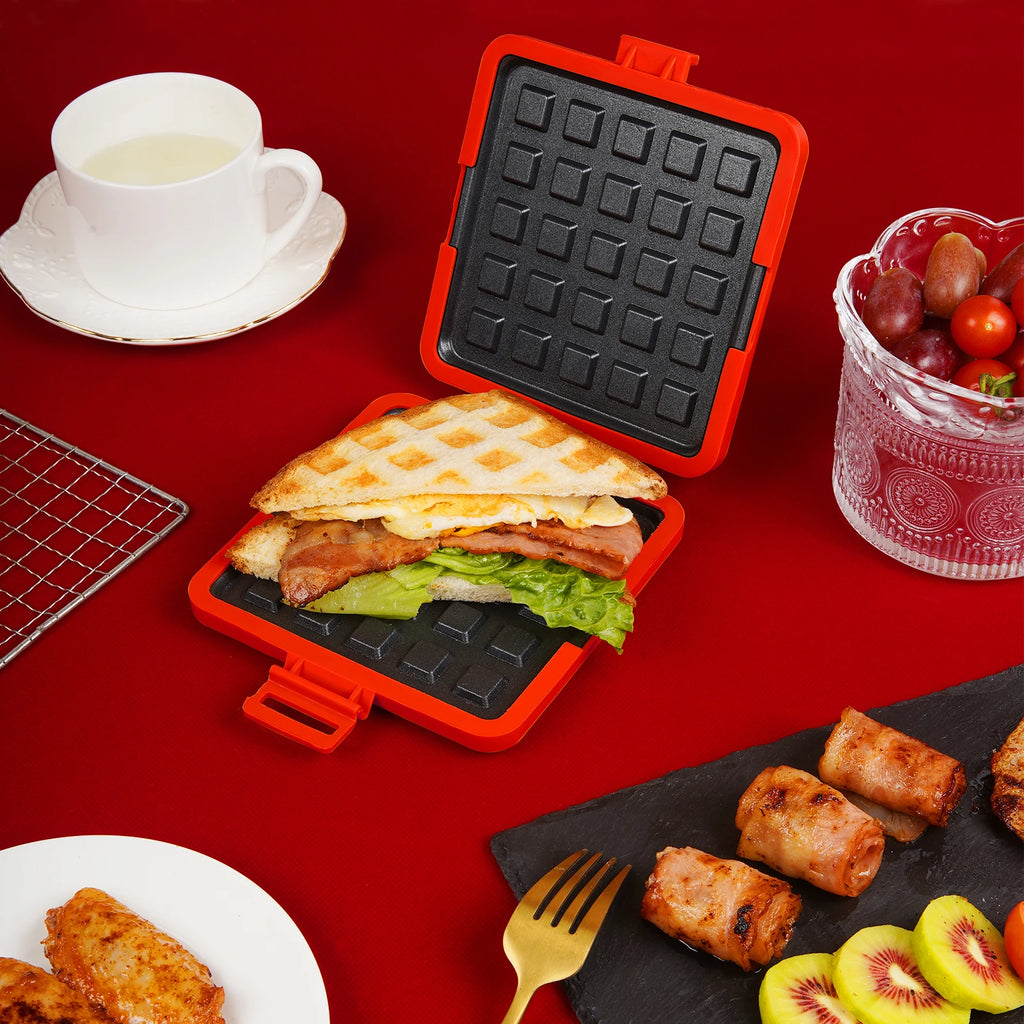 1 microwave waffle maker Panini machine universal food grade non stick bread baking tray, simple and stylish, kitchen food prep