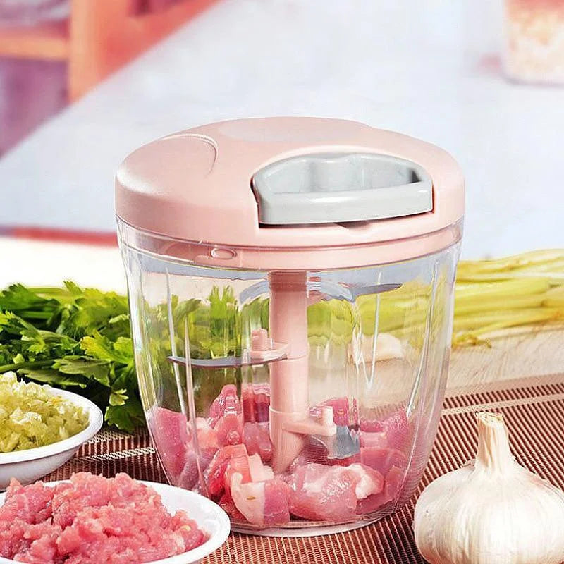 Manual Meat Mincer & Garlic Chopper – Hand Rotate Vegetable Cutter, Garlic Press & Onion Crusher for Easy Cooking