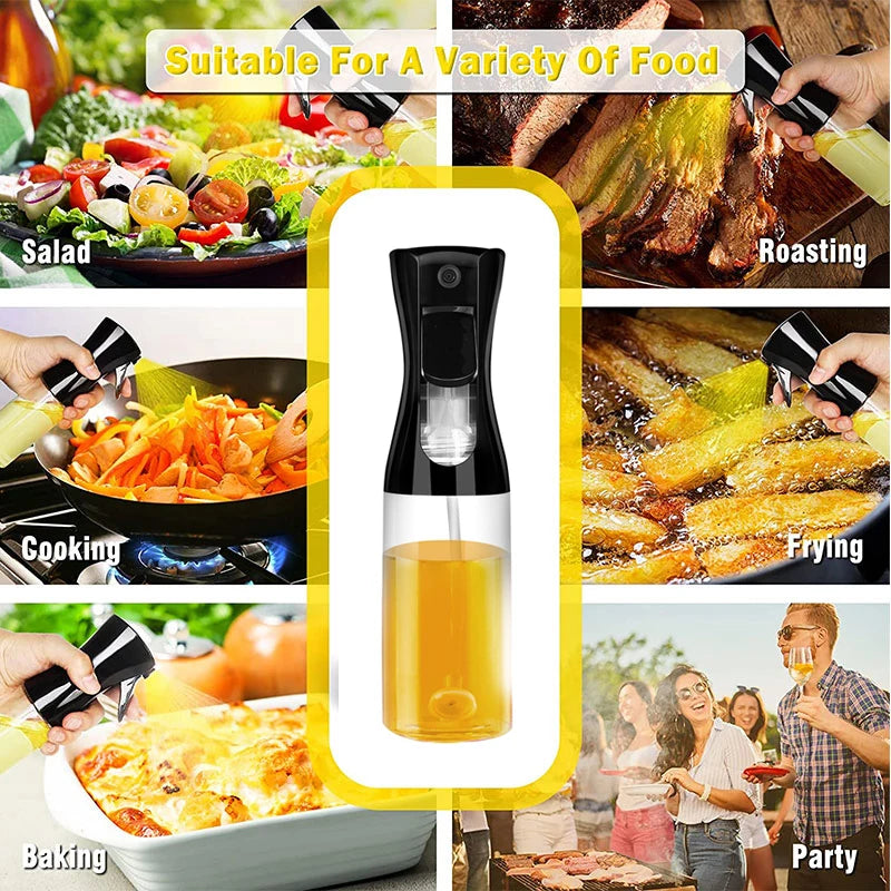 Oil Spray Bottle for Cooking – 200ml / 300ml Refillable Olive Oil Sprayer for Kitchen