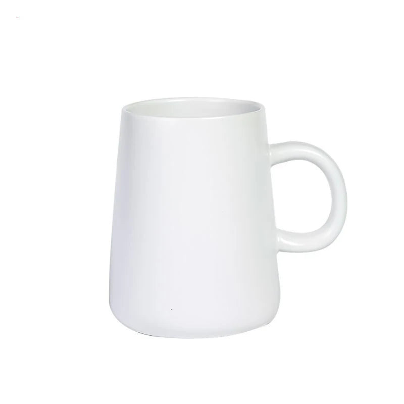 Ceramic Tea Cup Extra Large Mugs Coffee Cups Wide Ceramic Single color Frosted Big Coffee Mug Tea Cup With Spoon 450ML