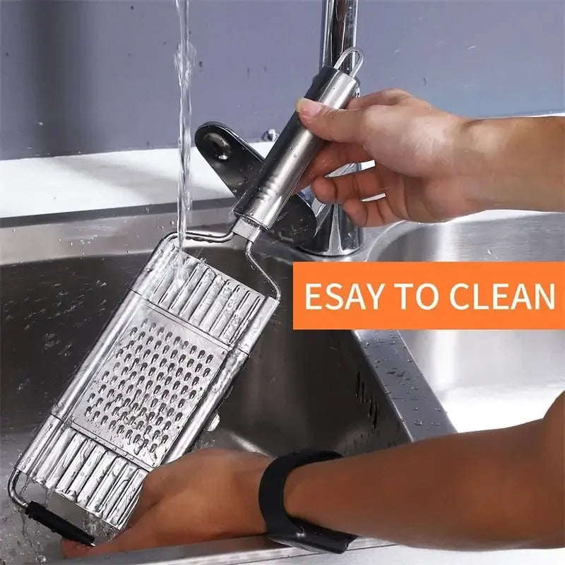 4-in-1 Vegetable Slicer – Stainless Steel Multi-Purpose Cutter & Grater for Carrots, Potatoes, and Fruits