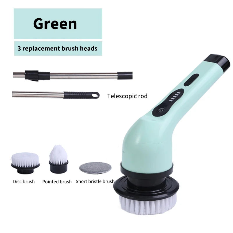 9-in-1 Electric Spin Cleaning Brush – Rechargeable Cleaning Scrubber for Kitchen, Bathroom & Home Surfaces
