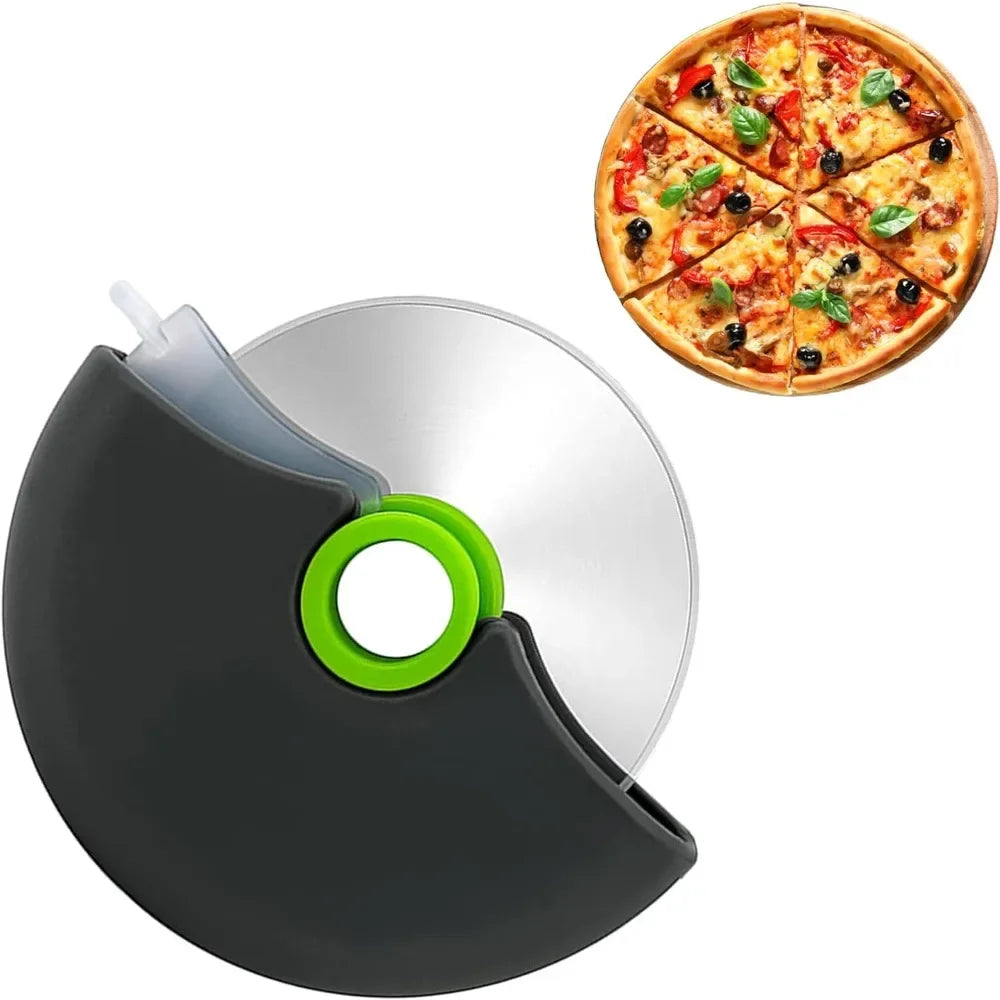 1pc Pizza Cutter Wheel with Protective Blade Cover Premium Stainless Steel Pizza Slicer for Pizza, Bread, Pastry, Waffle