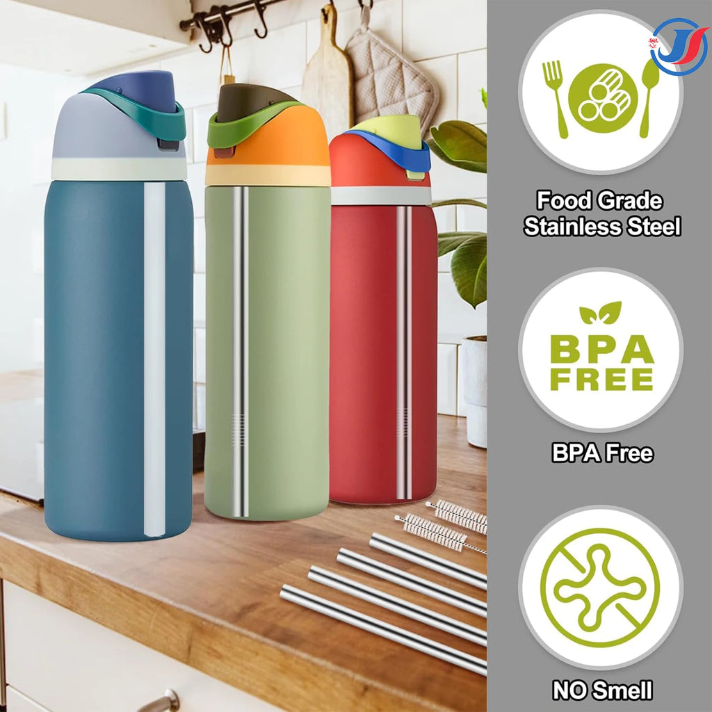 6pcs Water Bottle Straws for Owala 24oz 32oz, Stainless Steel Metal Straws  Reusable Tumbler Straws Bottle Accessories Parts