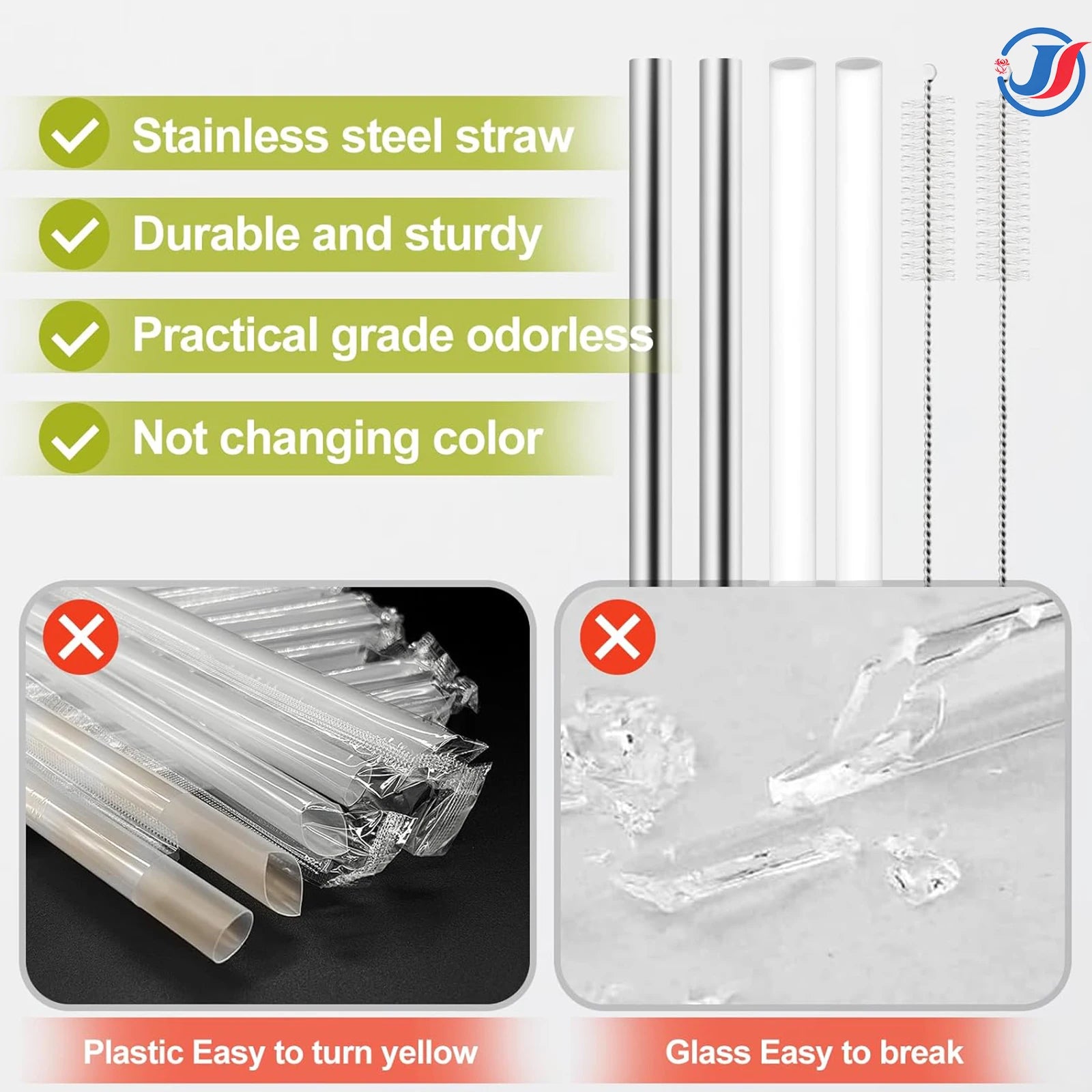 6pcs Water Bottle Straws for Owala 24oz 32oz, Stainless Steel Metal Straws  Reusable Tumbler Straws Bottle Accessories Parts