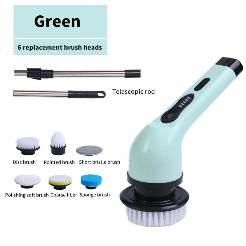 9-in-1 Electric Spin Cleaning Brush – Rechargeable Cleaning Scrubber for Kitchen, Bathroom & Home Surfaces