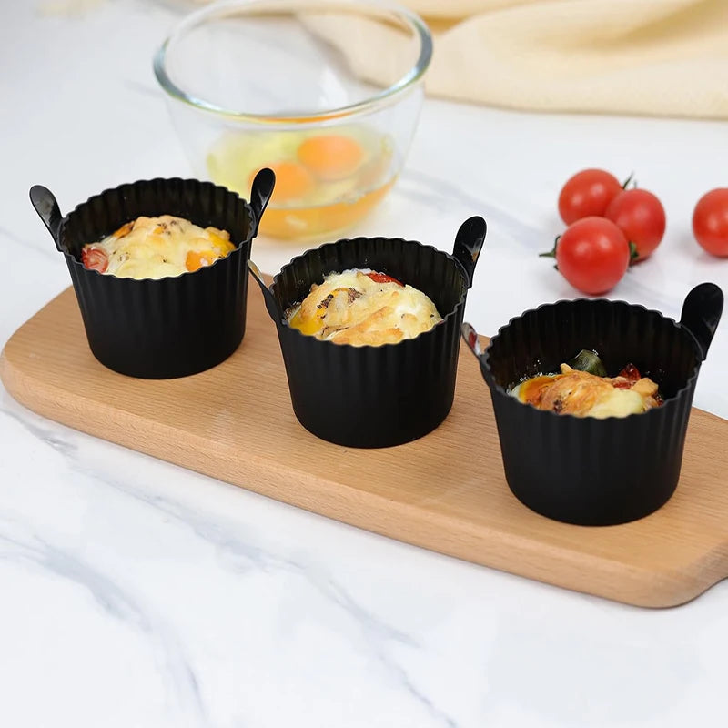 4Pcs Silicone Egg Poacher Cups – Non-Stick Egg Boiler Molds for Air Fryer, Baking, Cupcakes & Pudding