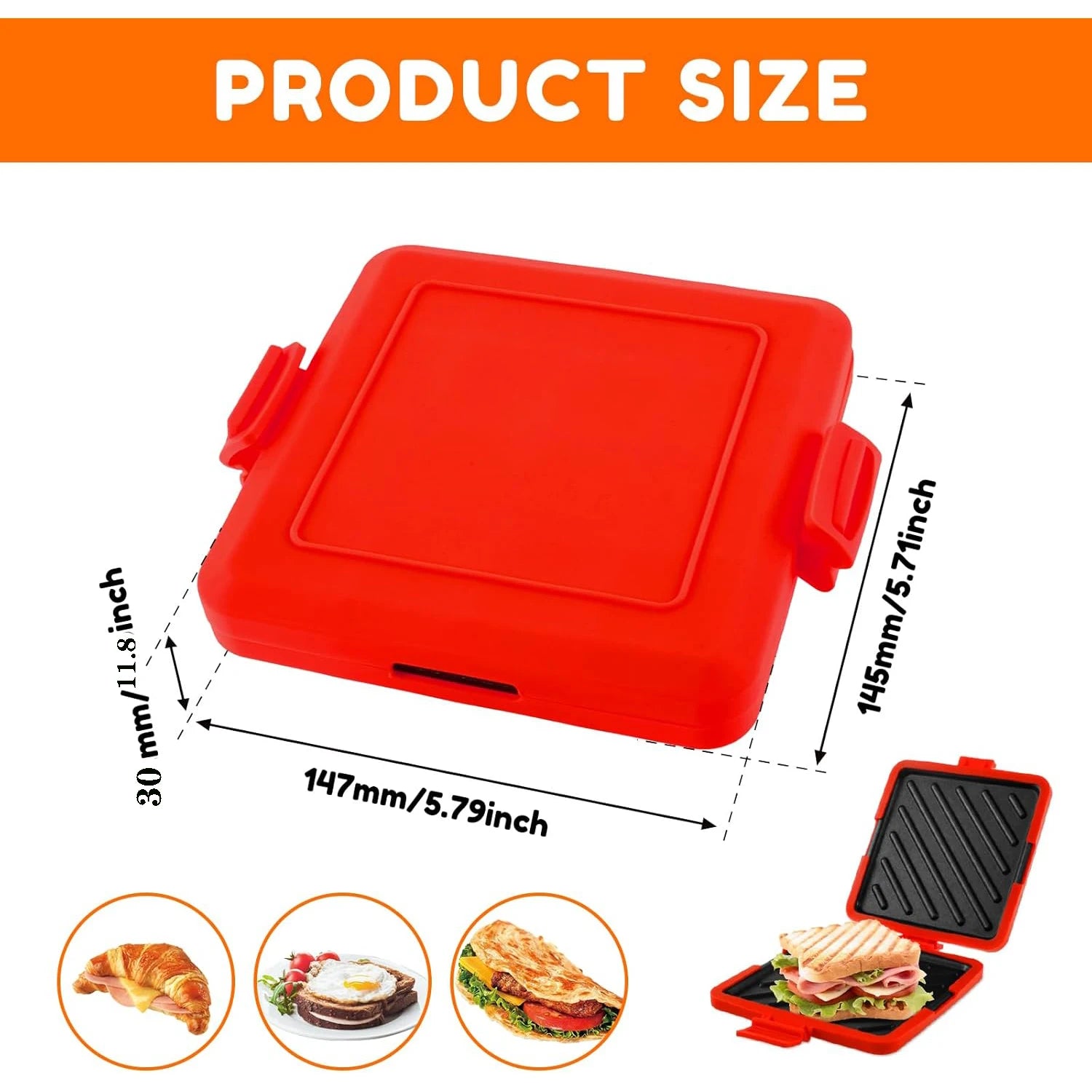 1 microwave waffle maker Panini machine universal food grade non stick bread baking tray, simple and stylish, kitchen food prep